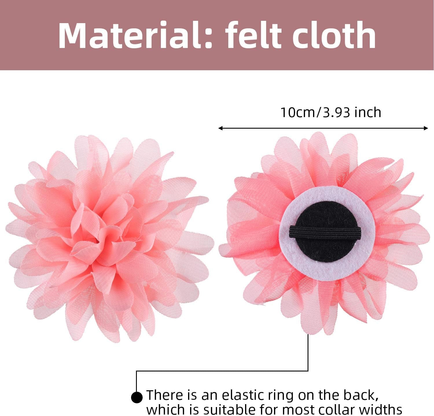 20 Pcs Pet Flower Collar Bow Dog Collar Dog Flower Accessory Multi Color Soft Chiffon Bow Tie Charms for Puppy Grooming Accessories(10 Cm/ 4 Inch)