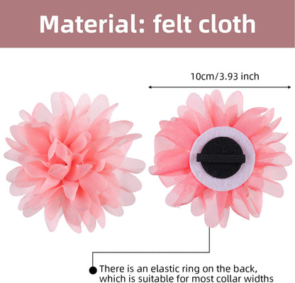 20 Pcs Pet Flower Collar Bow Dog Collar Dog Flower Accessory Multi Color Soft Chiffon Bow Tie Charms for Puppy Grooming Accessories(10 Cm/ 4 Inch)