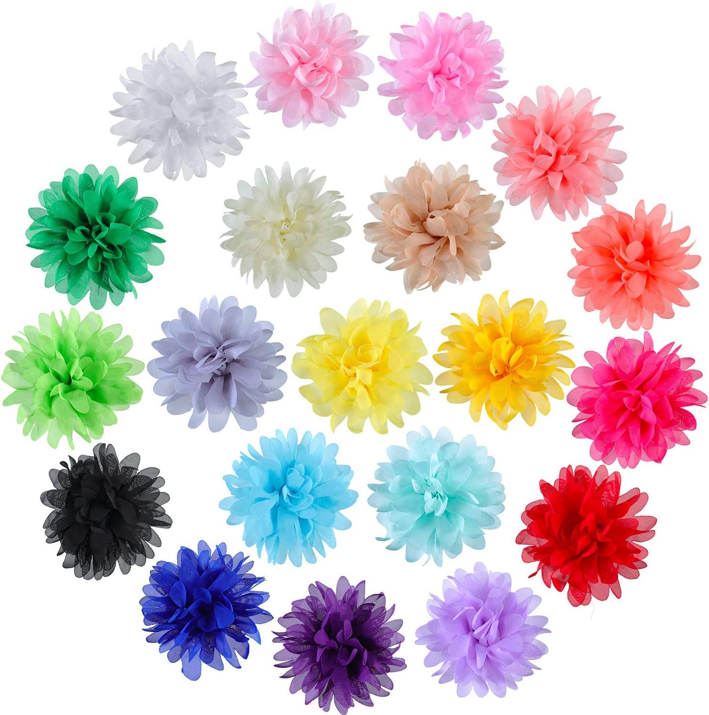 20 Pcs Pet Flower Collar Bow Dog Collar Dog Flower Accessory Multi Color Soft Chiffon Bow Tie Charms for Puppy Grooming Accessories(10 Cm/ 4 Inch)