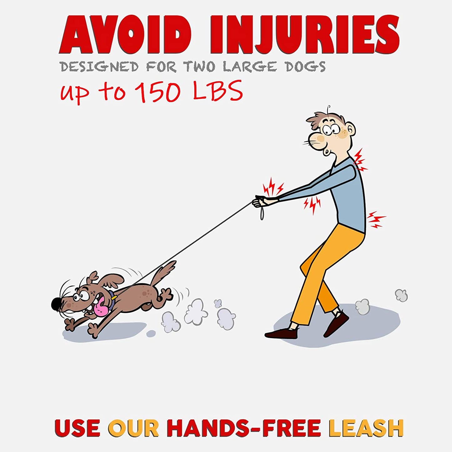 Exquisite Hands-Free Leash for Two Large Dogs – Perfect for Active Pet Owners – Comfortable, Durable & Ideal for Running, Walking, Hiking – Premium Dual Waist Lead with Bungee – Must-Have Dog Gear