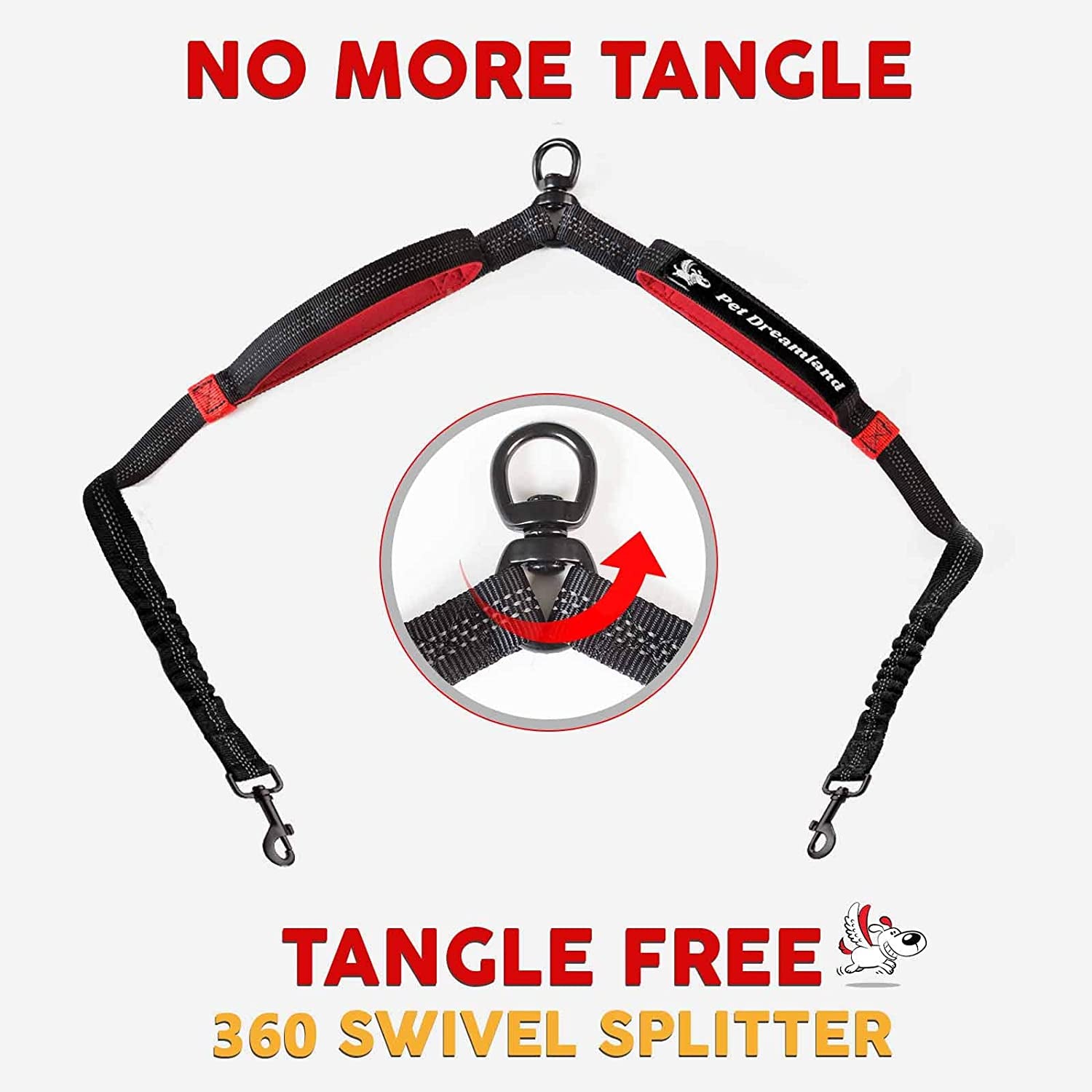 Exquisite Hands-Free Leash for Two Large Dogs – Perfect for Active Pet Owners – Comfortable, Durable & Ideal for Running, Walking, Hiking – Premium Dual Waist Lead with Bungee – Must-Have Dog Gear